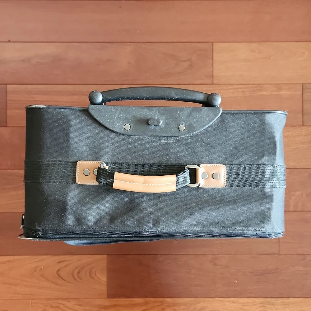 Verdi Black/brown large-sized nonexpandable suitcase. One size.